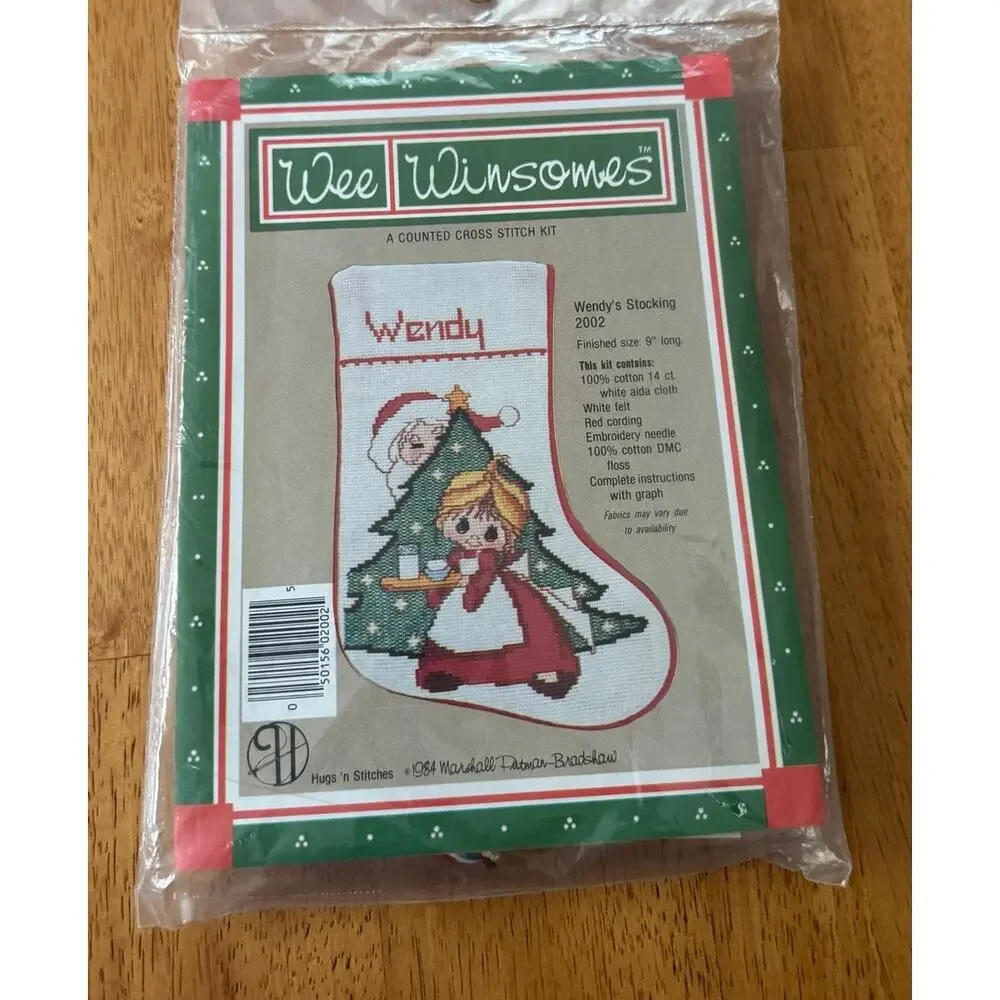 Wee Winsomes Christmas Cross Stitch Stocking Kits Set of 2 For Boy and Girl 9